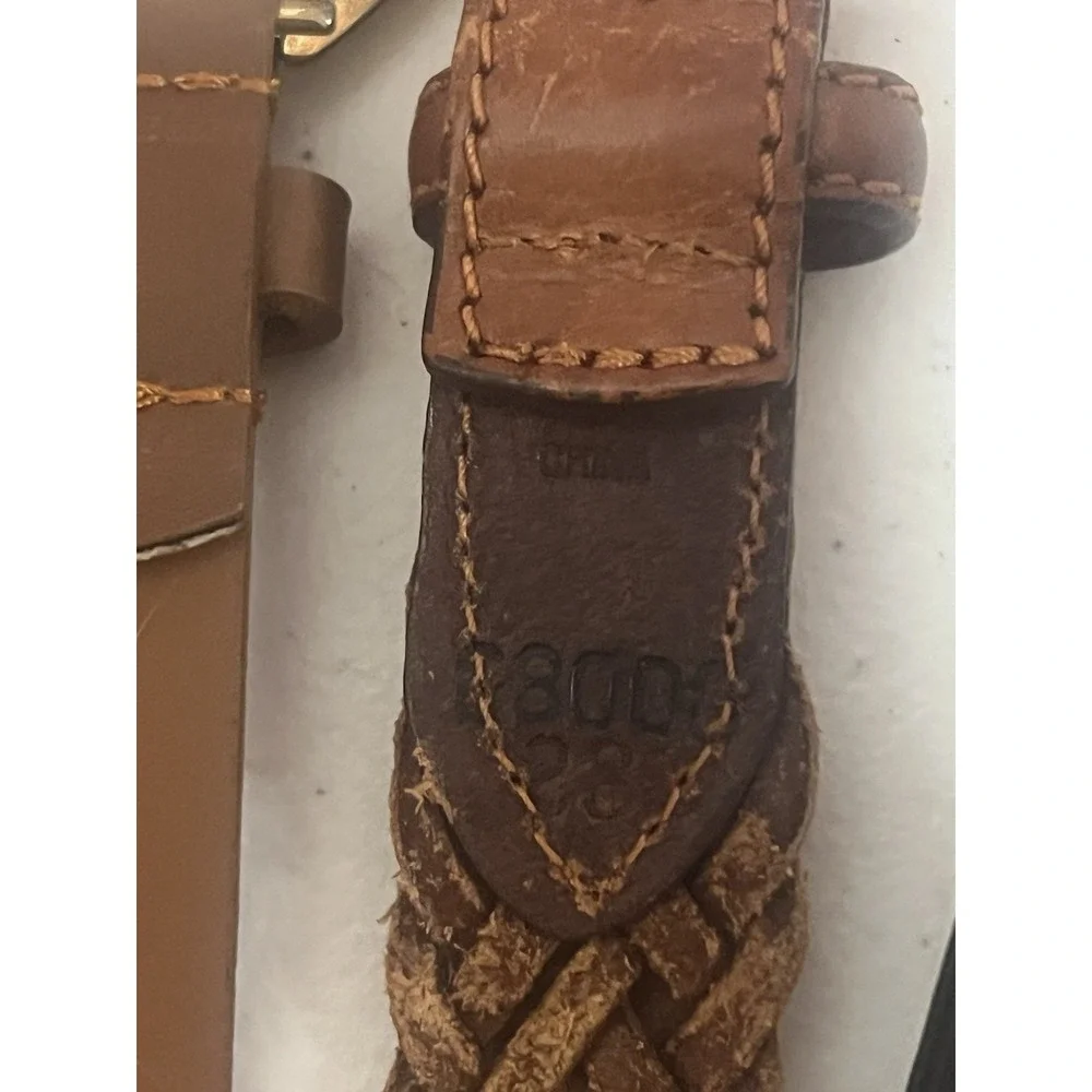 Women's Brown Woven Circle Buckle Black Gold Belt Lot Small Medium